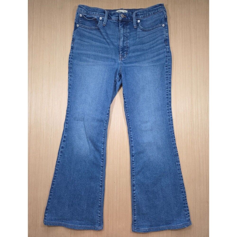 Madewell Skinny Flare Jeans Womens 31 High Rise Stretch Denim Medium Wash Blue